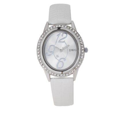 Big Number Face Womens Fashion Watch OEM Logo Alloy Stones Case