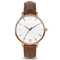 Leather Band Women Quartz Watch 3ATM Waterproof With Laser Logo